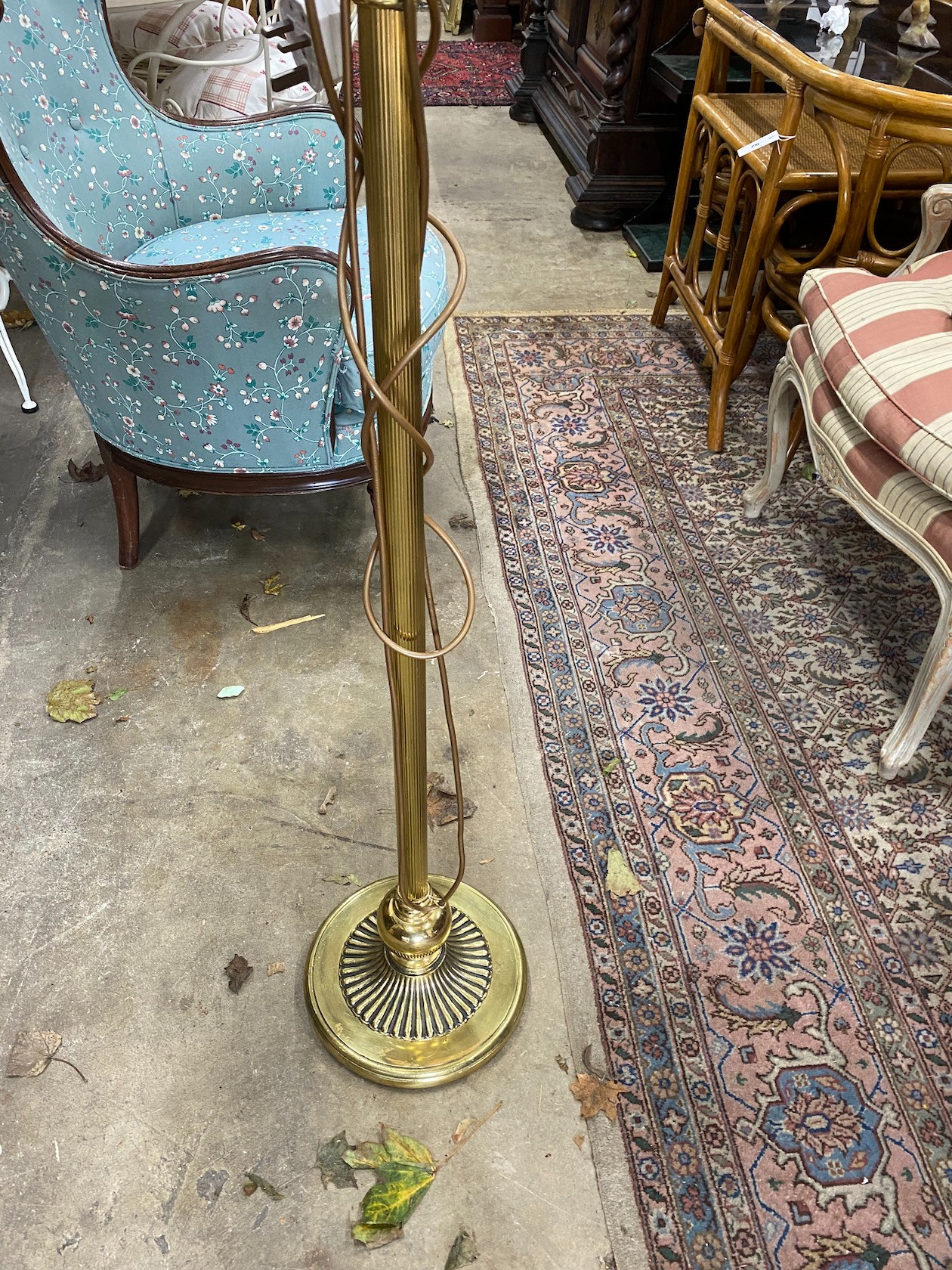 A Victorian style telescopic brass standard lamp